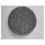 1867 Italian Italia 10 Centesimi Coin