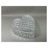Pressed Glass Crystal Heart Shaped Box Trinket