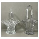 Pair of As Found Vintage Floral Basket Vases