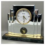 Mirrored Bulova Mantle Clock Timepiece