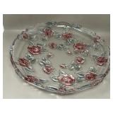 Vintage Mikasa Bella Rosa Glass Crystal Serving
