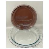 Pair of Vintage Pyrex Glass Baking Pie Pans