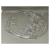 Vintage Mikasa Holiday Bloom Crystal Footed