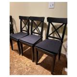Ikea Set of Four Black Finish Dining Chairs