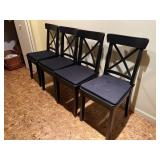 Ikea Set of Four Black Finish Dining Chairs