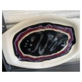 Stoneware Studio Pottery Platter Signed Jane