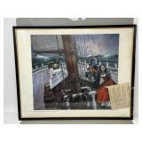 Vintage 'Neptune's Car' Mary Ann Patten Framed A