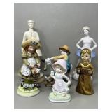 Vintage Porcelain Ceramic Figurines, Gold Boy