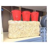 Mini Hay Bale & Lil Red Buckets