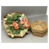 Vintage Woven Grass Basket Jars Jar Set