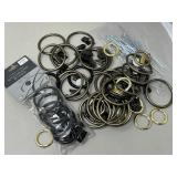 Large Lot Various Sizes Clip Drapery Rings