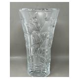 Vintage Heavy Geometric Frosted Glass Flower Vase