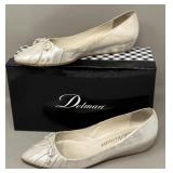 Sz 7.5 Ladies Vintage Delman Wedge Flats Shoes