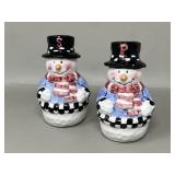 Ceramic Snowman Salt & Pepper Shakers
