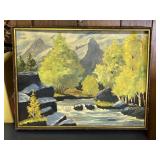 Framed Original Landscape Painting on Canvas