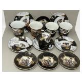 Vintage Geisha Teaset Teacups Saucers Two
