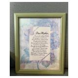 13x16' 'Dear Mother' Allison Coxsey Framed Poem