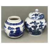 Pair of Blue & White Ceramic Ginger Jars Vase