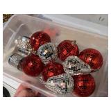 Red Disco Ball Silver Disco Pear Ornaments