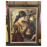 Framed Print 'La Coqueta' The Flirt Jose Puyet