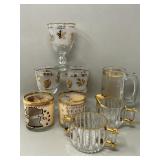 Vintage Gold Rimmed Glassware, Libbey Golden