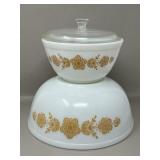 Vintage Pyrex Butterfly Gold Bowl & Lidded Mixing