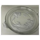 Vintage Mikasa Frosted Glass Iris Serving Platter