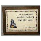 A Woman Framed Needlepoint Wall Art
