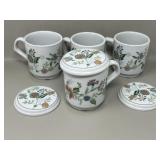 Lidded Chinese Ceramic Coffee Tea Mugs missing