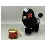 French Poodle Flocked Christmas Ornament