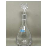 Vintage French Crystal Decanter Bottle w Heart