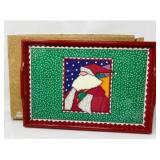 1990s Christmas Tray w Whimseycraft Santa