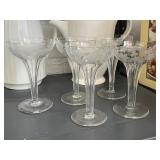 Grapevine Etched Vintage Champagne Coupe Glasses