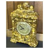 Vintage Vomit Clock Mantle Clock Cast Resin Rocks
