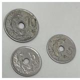 1903, 1906, 1920 Belgium Centimes Antique Coins