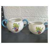 Antique Crown Staffordshire Porcelain Cream &