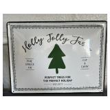 Holly Jolly Farm Enameled Metal Christmas Tray