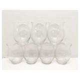 Lot of 7 clear glass vases
