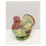 Lefton Turkey Covered Dish, ceramic