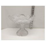 Vintage cut glass footed compote bowl