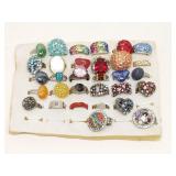 Group of fashion jewelry rings