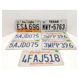 Lot of 7 license plates - California Texas Georgia