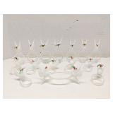 Blown glass Turtledove napkin rings