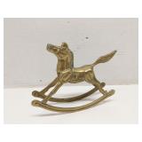 7' Brass rocking horse