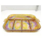 Indiana Glass Carnival Glass Divided Relish Tray
