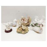 Group of porcelain bird figures