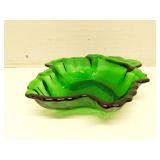Anchor Hocking Forest Green Leaf Dessert Bowl