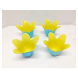 Set of 4 glass tulip bowls