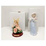 Lot of 2 figures - porcelain lady & resin faerie