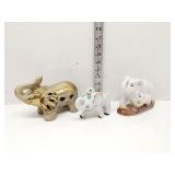 Lot of 3 elephant fugires